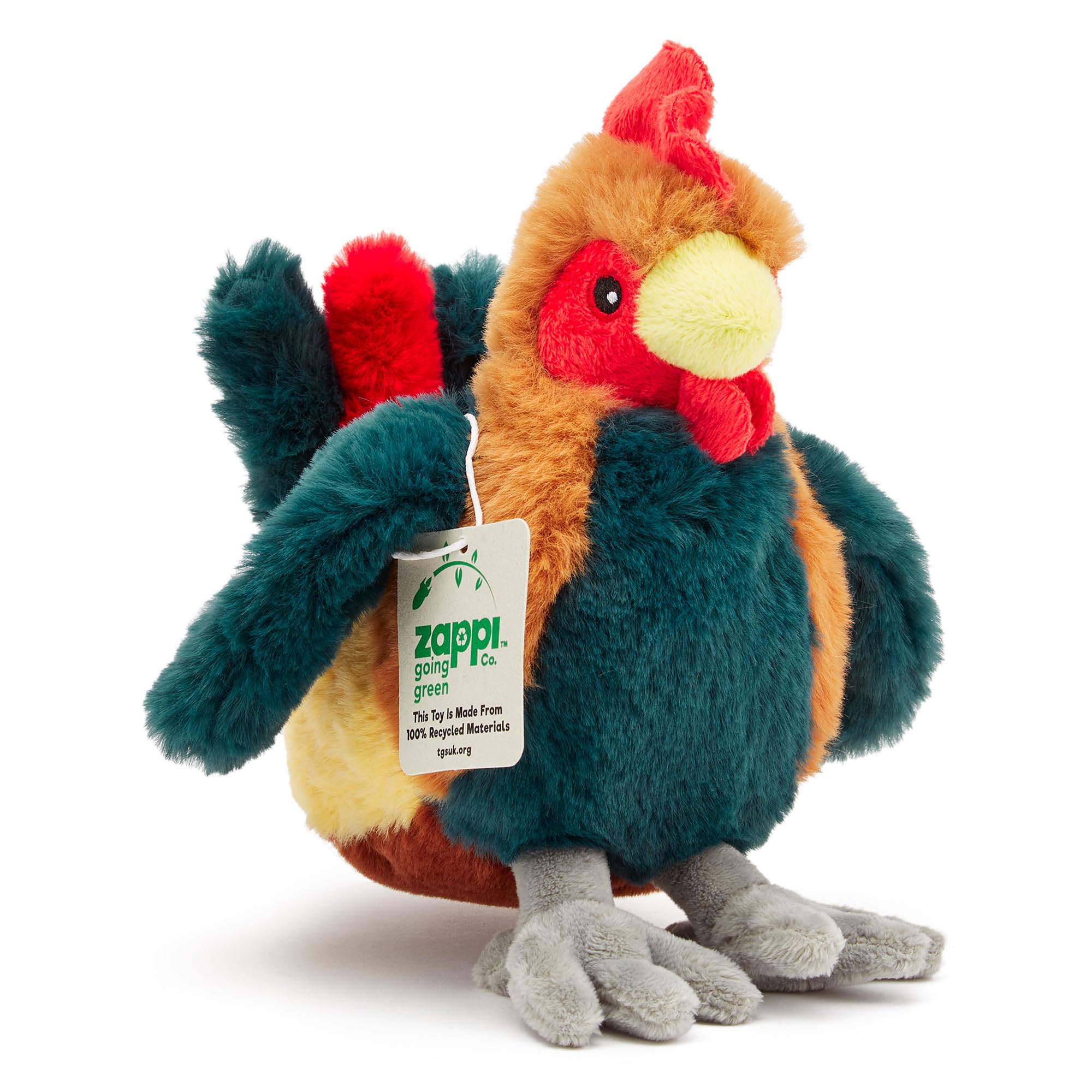 Zappi Co Cockerel Plush Toy (24 cm Length) - 100% Recycled, Eco-Friendly, Newborn Gift, Realistic Lifelike โ image 1