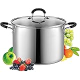 Cook N Home Quart Stockpot, 8 QT, Metallic