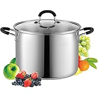 Cook N Home Quart Stockpot, 8 QT, Metallic