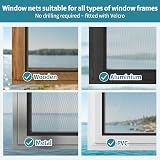 YANGTE Fly Screens for Windows 4 Pack 130x150 cm with 4 Rolls Velcro Tape view 7