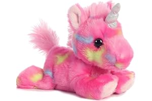 Aurora® Vibrant Bright Fancies™ Jellyroll Unicorn™ Stuffed Animal - Eye-Catching Fun - Delightful Cuddles - Pink 8 Inches