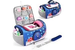 MIOGREN Compatible with Toniebox. It can be Used for Portable Bags for The Shoulder Straps of The Audio Player kit. Headset Charging Storage,Tonies Figures(Navy Blue)