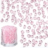 LAIDANLA 500PCS Pink Acrylic Gems Fake Ice Cubes Pink Vase Fillers Plastic Diamonds Fake Crushed Rocks for Centerpiece DIY Party Table Scatter Prop Wedding Decoration Accessories