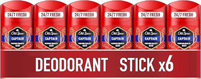 Old Spice Captain Deodorant Stick 6x50ml 0% Aluminium Odour Protection Invisible