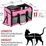 GRTLPOK Soft Sided Cat Dog Carrier Bag Pink M Airline Approved 17 lbs view 2