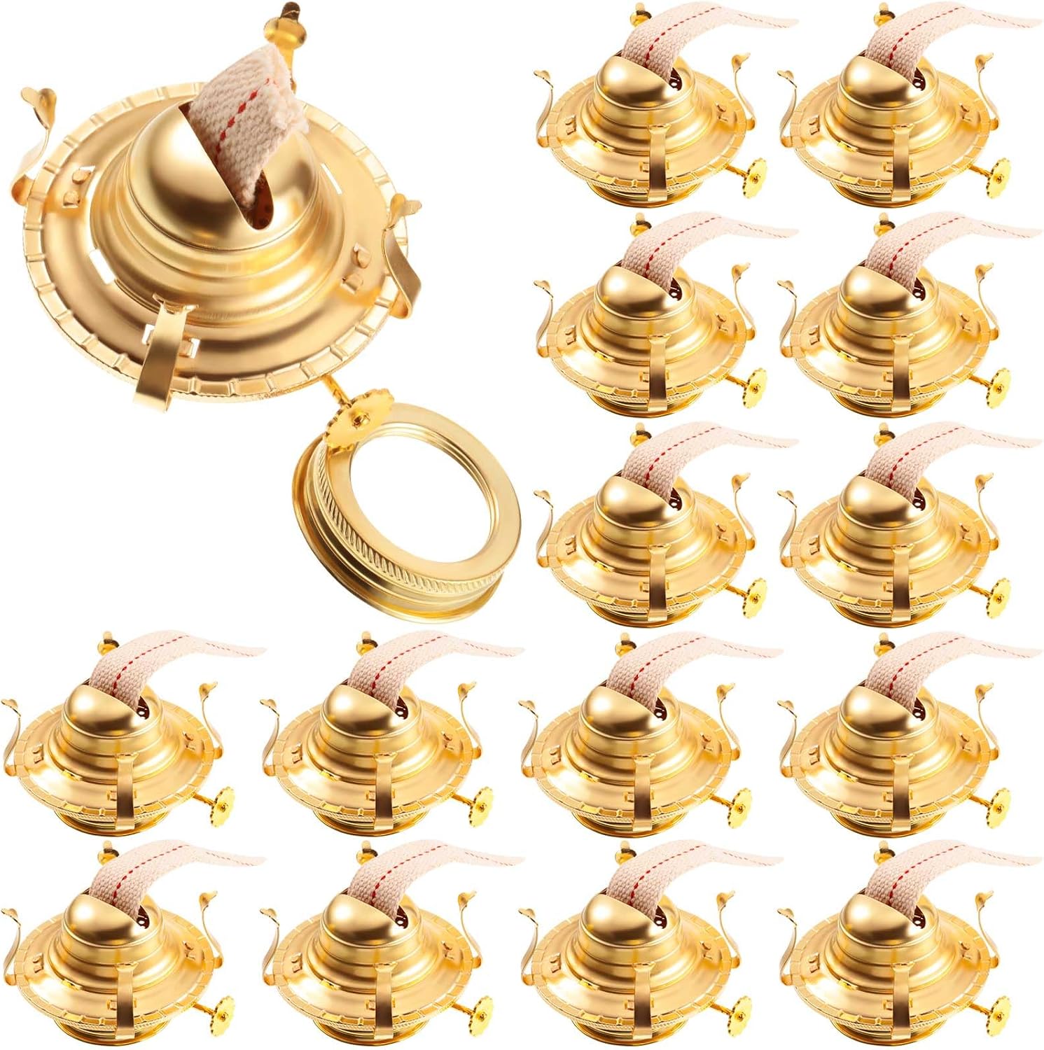 Oil Lamps & Accessories - Retisee 15 Set Oil Lamp Replacement Burner Oil Lamp Burner Oil Lamp Replacement Parts Kerosene Lamp Burner for Antique Hurricane Lamps Vintage Kerosene Lamps Glass Bottles with 1.58 Inch Caliber