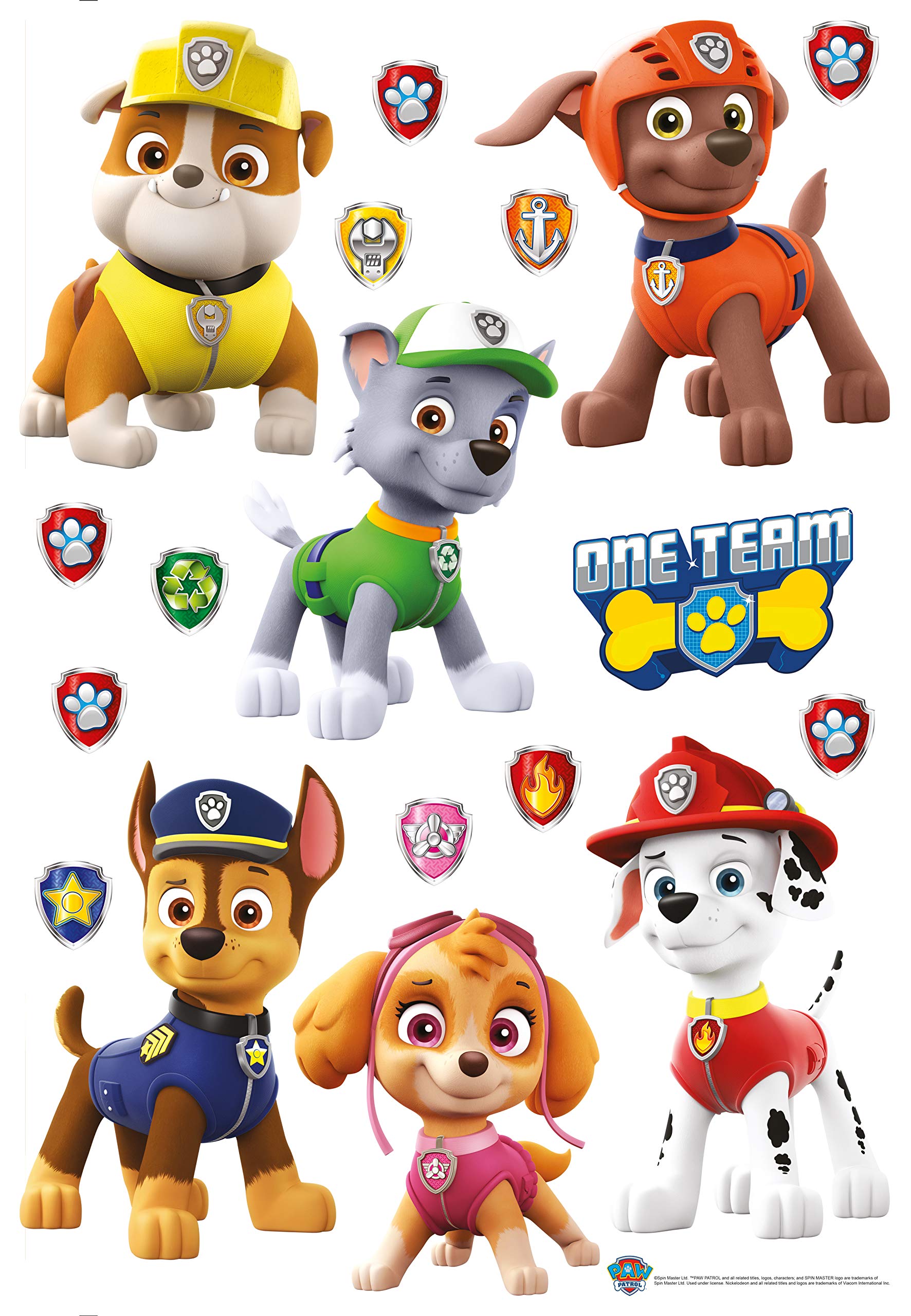 AG Design Paw Patrol Favourite Characters Decorative Stickers for Walls, Furniture and Interior of a Children's Room, 42.5 x 65 cm, DK 1733, Polyvinyl Chloride, Multicoloured, 42,5 cm x 65 cm