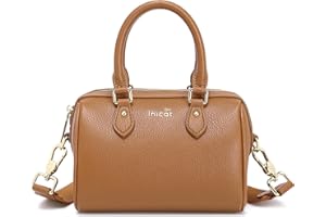 AOCINA INICAT Barrel Bag for Women Top Handle Satchel Shoulder Boston Bags Crossbody Purse Handbag with Detachable Long Strap