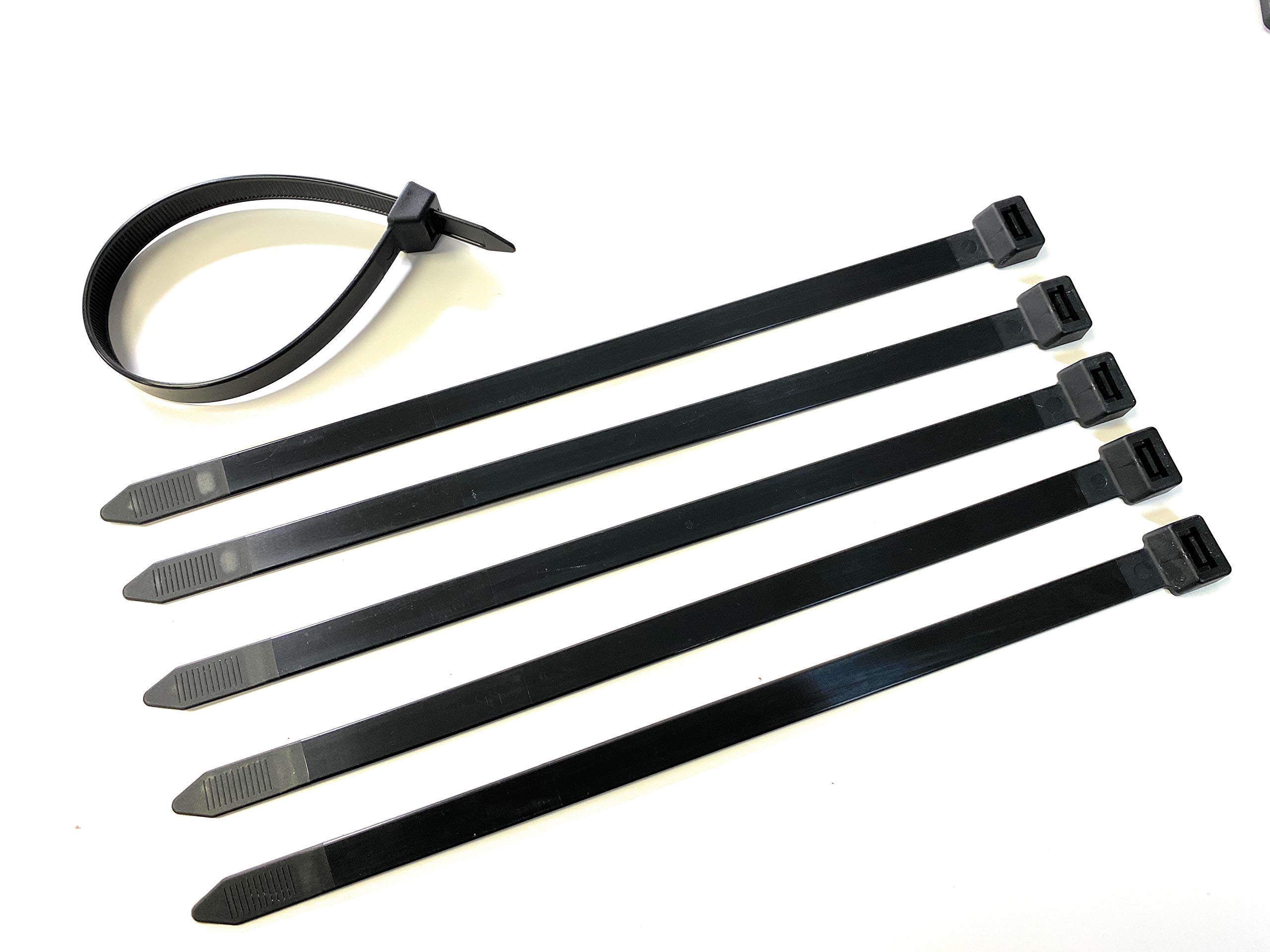 On1shelf® Cable Ties, 250mm x 7.2mm, 10" Premium Tie Wraps, Strong and Long Nylon Zip Ties 50 Pack (Black)