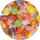 Assorted Fruit Hard Candy, 1 Pound Bulk Candy (Approx. 75 pcs.), Individually Wrapped Hard Candy, Fruit Discs Candy, The Hampton Popcorn &amp; Candy Company