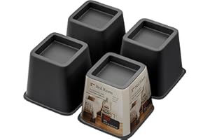 TomGear Bed Furniture Risers 3 Inches, Heavy Duty Bed Lifts, Furniture Risers for Bed, Couch, Desk, Sofa, Chair, Table Legs Extenders (Pack of 4, Black)