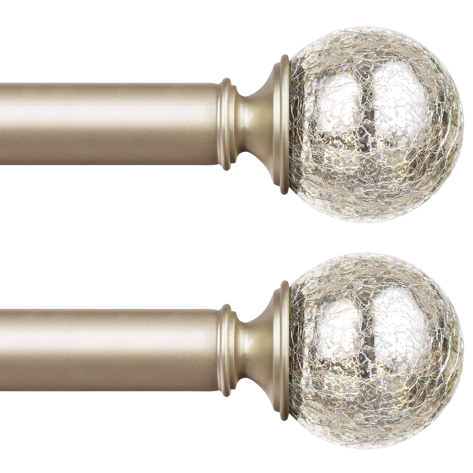 KAMANINA Bastone per Tende Estensibile 80 a 148cm, Bastone per Tende in Argento Antico con Estremità A Gabbia Ritorta, Per Finestre Balconi, Camere da Letto