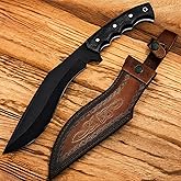 Poshland Handmade Kukri Knife with D2 Steel Blade, Durable G10 Handle, Premium Leather Sheath, Ideal for Carving, Hunting, Outdoor Use, and Gift for Adults