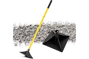 BlumeTrec 8"x8" Steel Tamper with 48" Handle, Heavy Duty Hand Compactor Tool for Leveling Soil, Gravel, Sand, Asphalt, Ground, Paver, Driveway, Garden, Yard, and Blacktop Repair