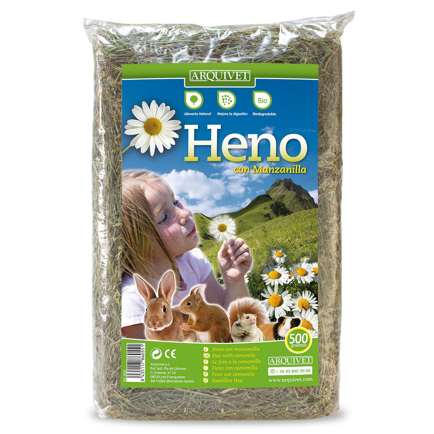 Arquivet Hay with Chamomile, No Applica, 500g (Pack of 1)