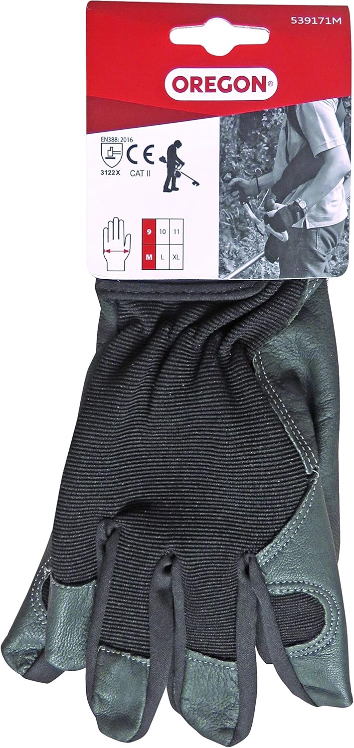 Oregon Leather Work Gloves, Stretch Leather Material with Adjustable Wrist & Fabric Mesh - Image 3