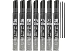 Maydahui 120 Pieces 2B Lead Refills 2.0 mm Smooth Mechanical Pencil Refills Break Resistant Bold Thickness Graphite 12 Leads 