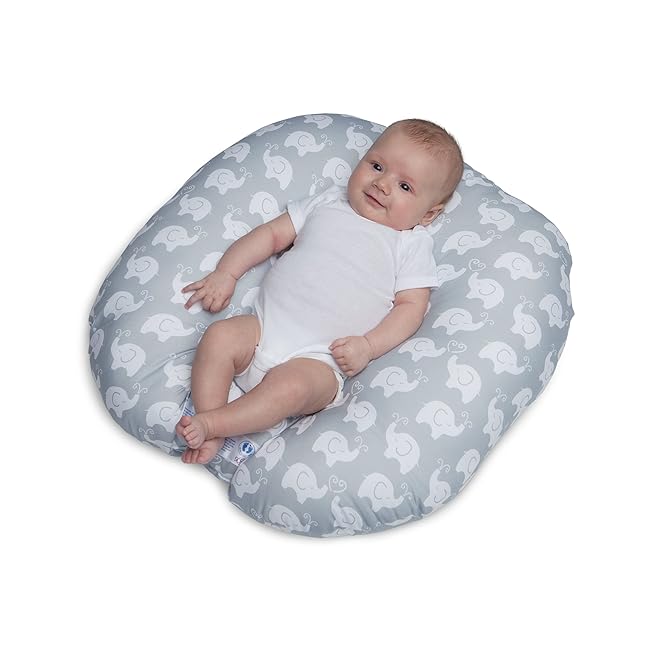 Boppy Newborn Lounger, Elephant Love Gray