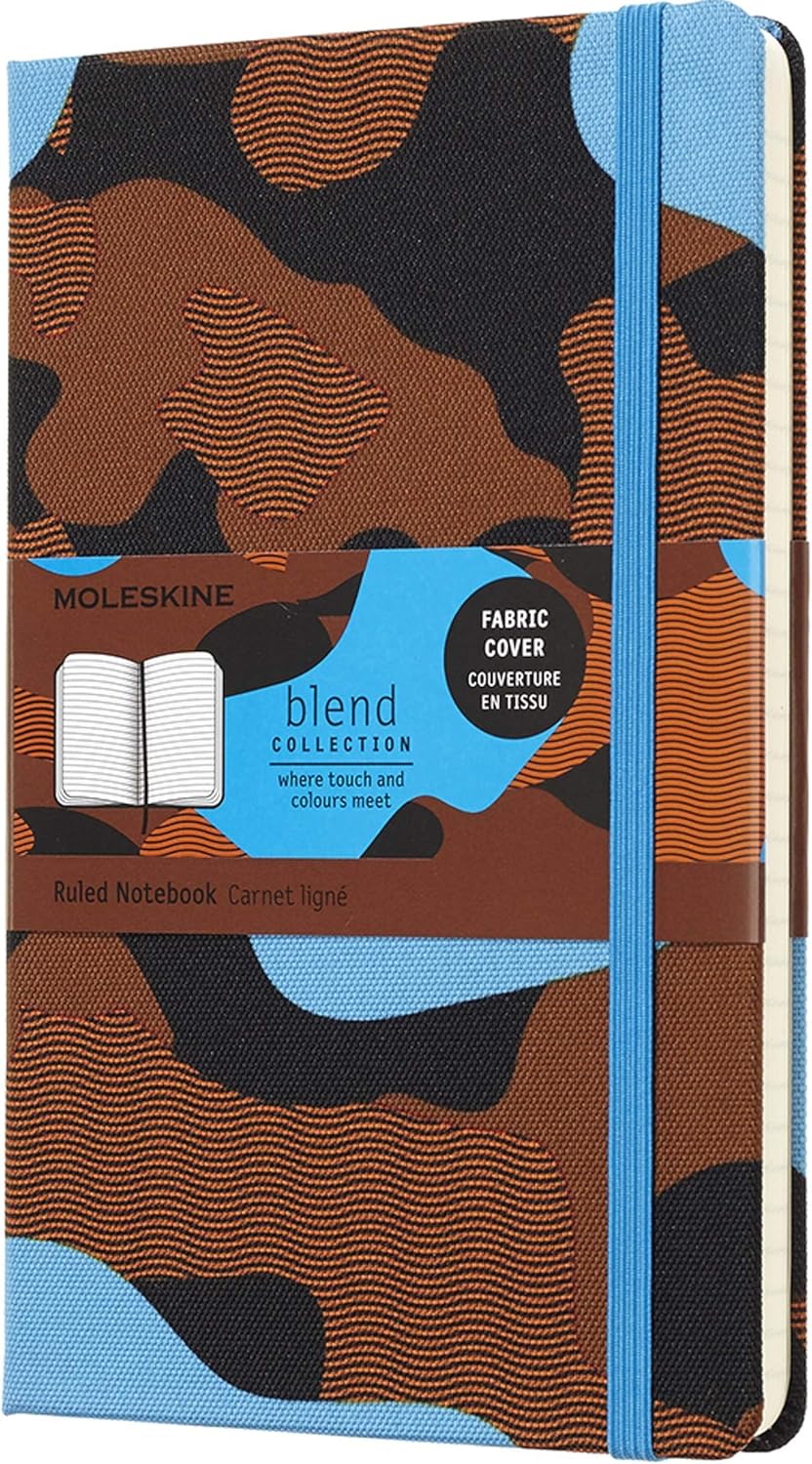 Moleskine Limited Collection Notebook Blend 18 Large Ruled Camouflage Blue