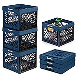 CleverMade Collapsible Milk Crate, Ocean, 3PK - 25L