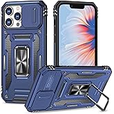 SEFING Case for iPhone 13 Pro Max Phone Case with Camera Lens Cover, with Ring Holder Kickstand, fit Magnetic Car Mount, for iPhone 13 Pro Max (Navy Blue)