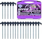 Blue Diamond 20cm Screw Tent Pegs Pack of 20 Heavy Duty Hard Ground view 1