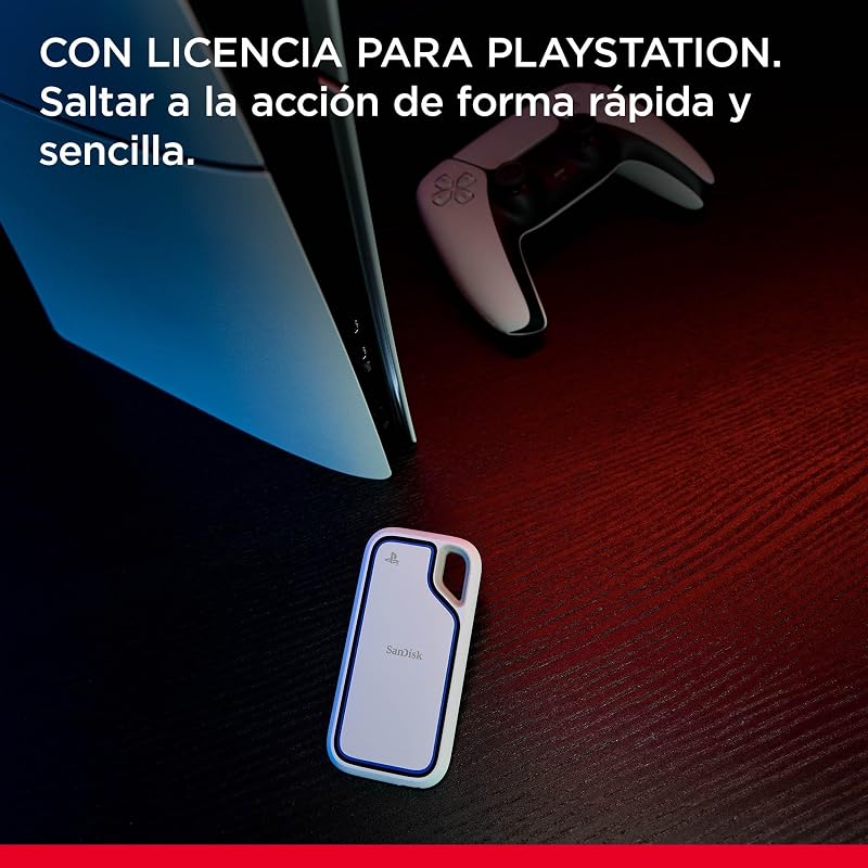Extreme SSD Externo portátil para PlayStation 5 y Ordenador 1TB, Velocidades hasta 1000 MB/s, Resistencia al Agua y al Polvo IP65 y contra caídas de hasta 3 Metros, 1 Mes de Nitro Discord