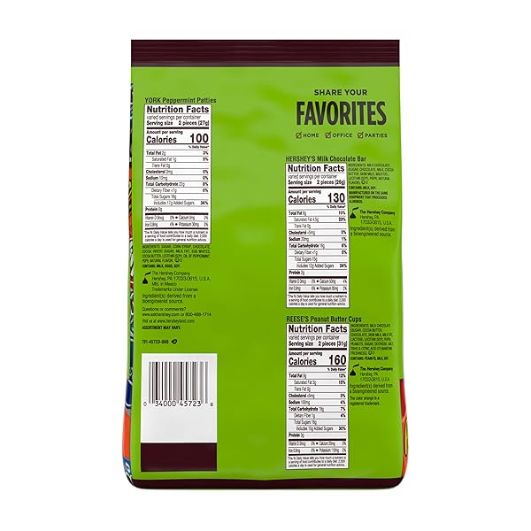 HERSHEY’S ASSORTED CHOCOLATE FLAVORED CANDY PARTY PACK, 30.22 OZ, 1.96 POUNDS