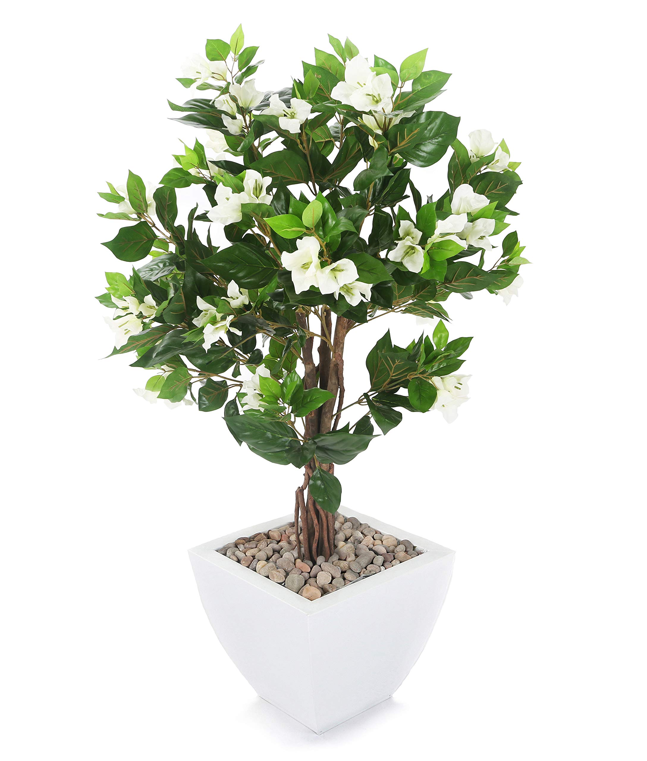 Closer2Nature Artificial Plant - 3ft 2'' White Bougainvillea Plant; Perfect Indoor Plant and Outdoor Plants with Decorative Fake Flowers, Tall Artificial Plants Blossom Tree - Planter Not Included