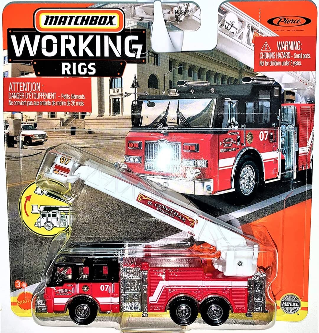 Matchbox Working Rigs Pierce Quantum Aerial Ladder Truck (Red - Main Image