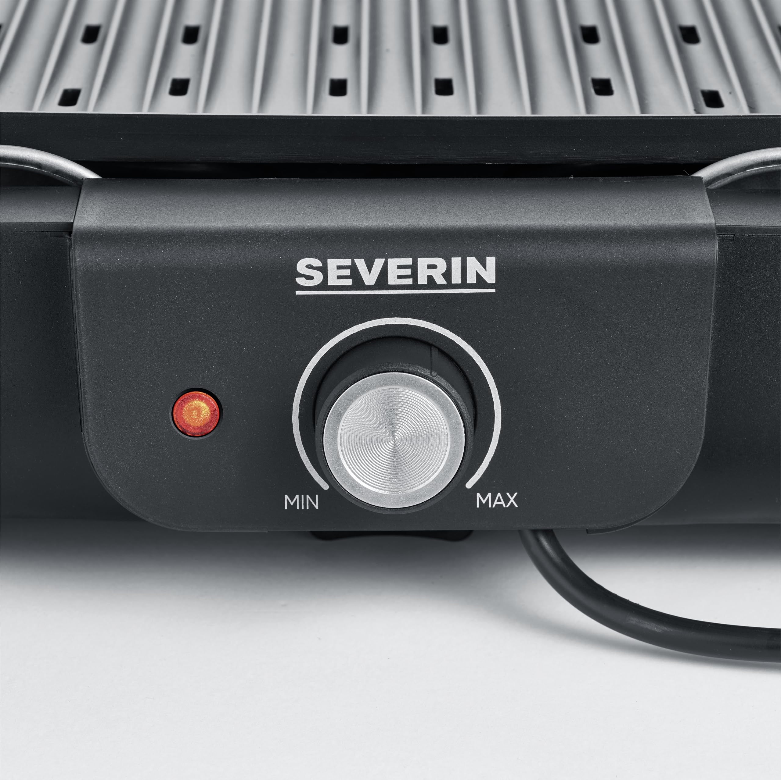 Severin Tischgrill mit Aluminium-Grillplatte, für drinnen und draußen, Alu-Druckgussplatte, Elektrogrill mit schnellem Grill-Start, einstellbar bis zu 230°C, 2.200 W, schwarz, PG 8556 7