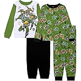 Nickelodeon Boys' 4-piece Snug-fit Cotton Short-Sleeve Matching Pajama Set, Soft & Cute for Kids