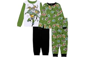 Nickelodeon boys 4-piece Snug-fit Cotton Pajama Set, Soft & Cute for Kids
