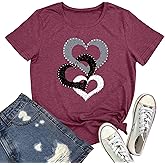 BLACKOO Women Cute Heart Graphic Tees