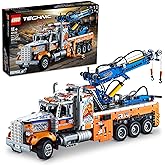 LEGO Technic Heavy-Duty Tow Truck 42128 with Crane Toy Model Building Set, Engineering for Kids Series