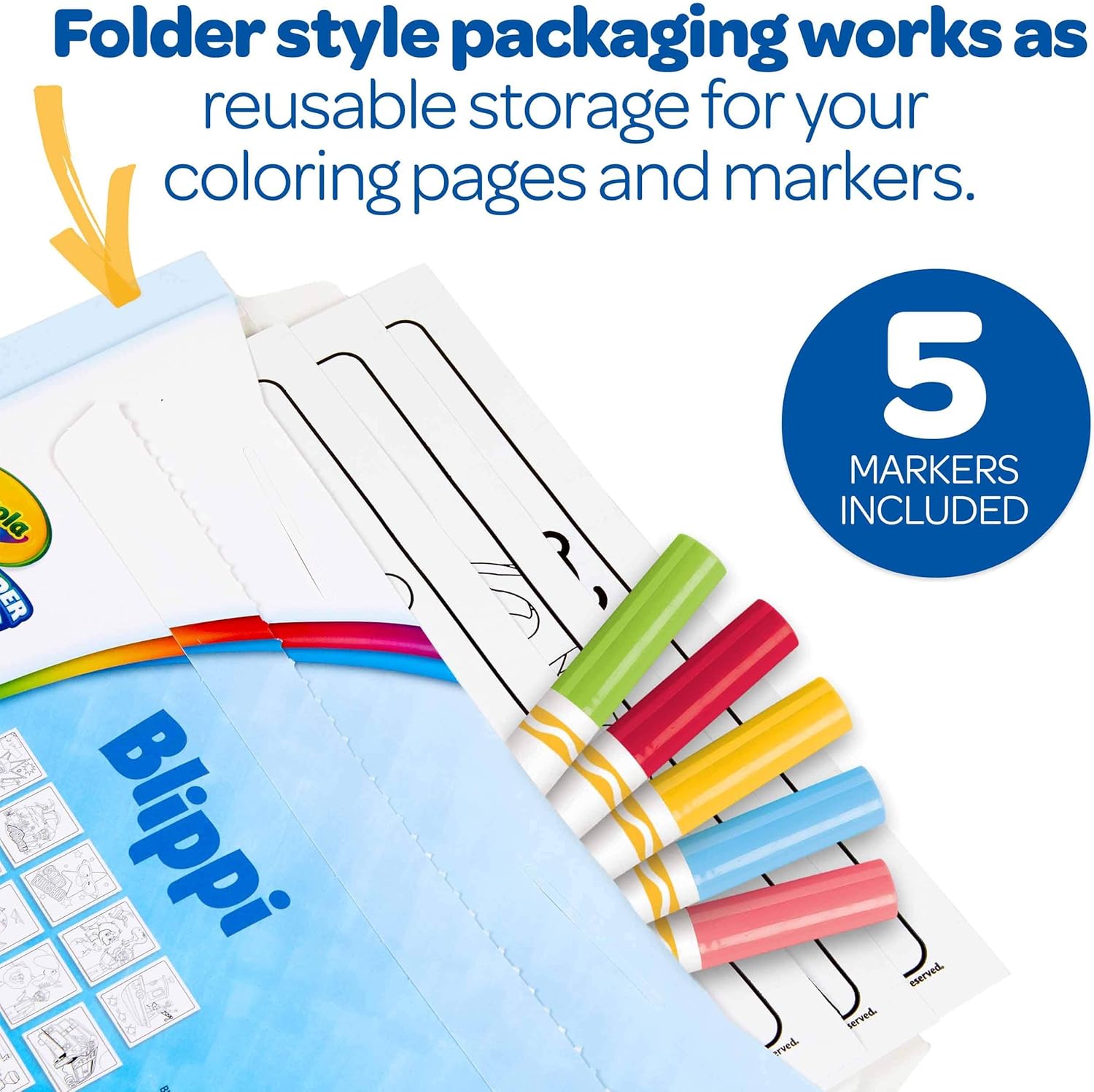 Crayola Color Wonder Blippi, Mess Free Coloring Pages & Markers, Gift for Kids, Age 3, 4, 5, 6: Toys & Games