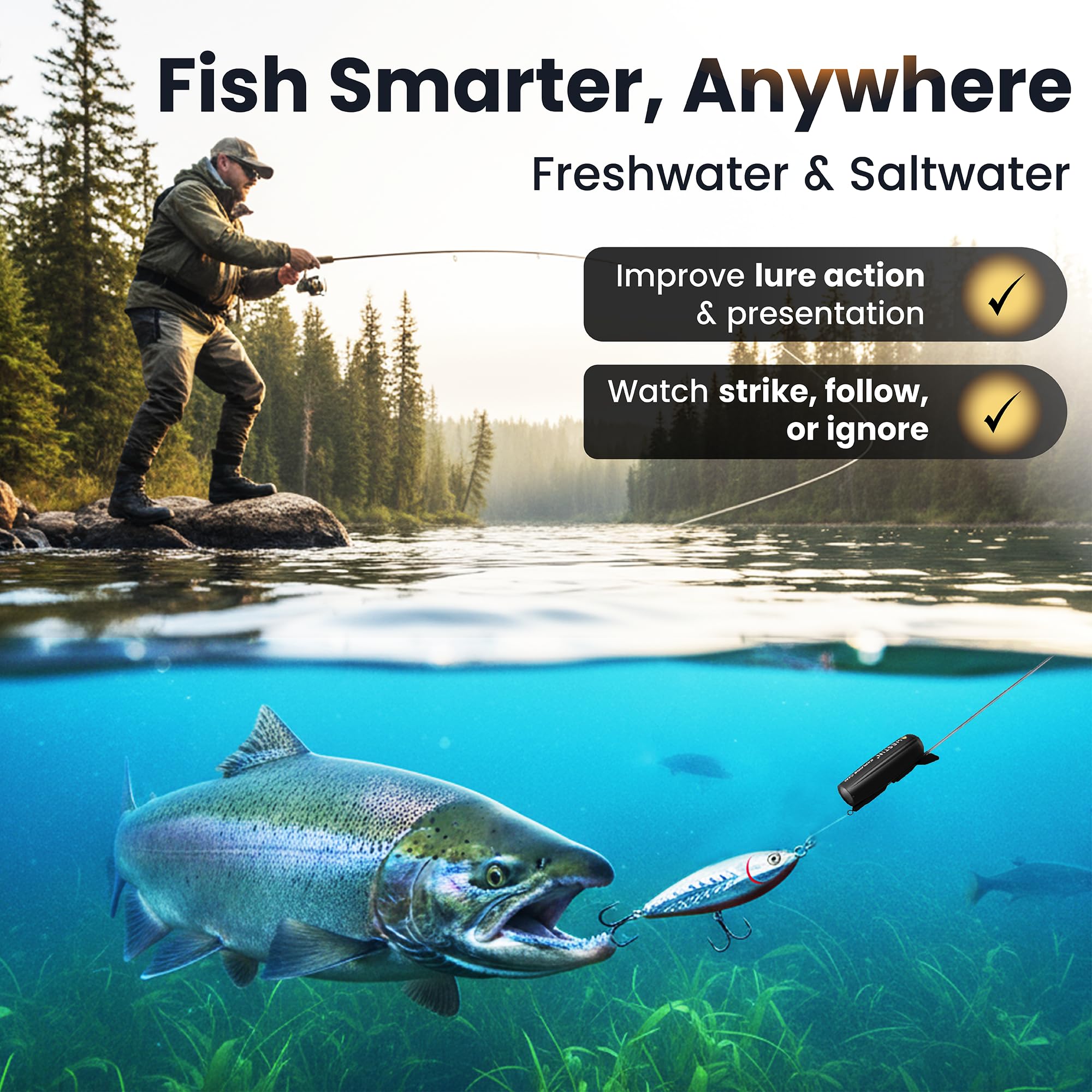 Westin Explore Cam - Fishing Gifts for Men - Castable Underwater Fishing Camera for Lure Fishing – Full HD 1080P with Direct Playback on iPhone & Android
