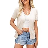 GRACE KARIN Womens 2026 Summer Short Sleeve Cardigan Sweaters Lightweight Cropped Shrug Cardigan Business Casual Clothing Top