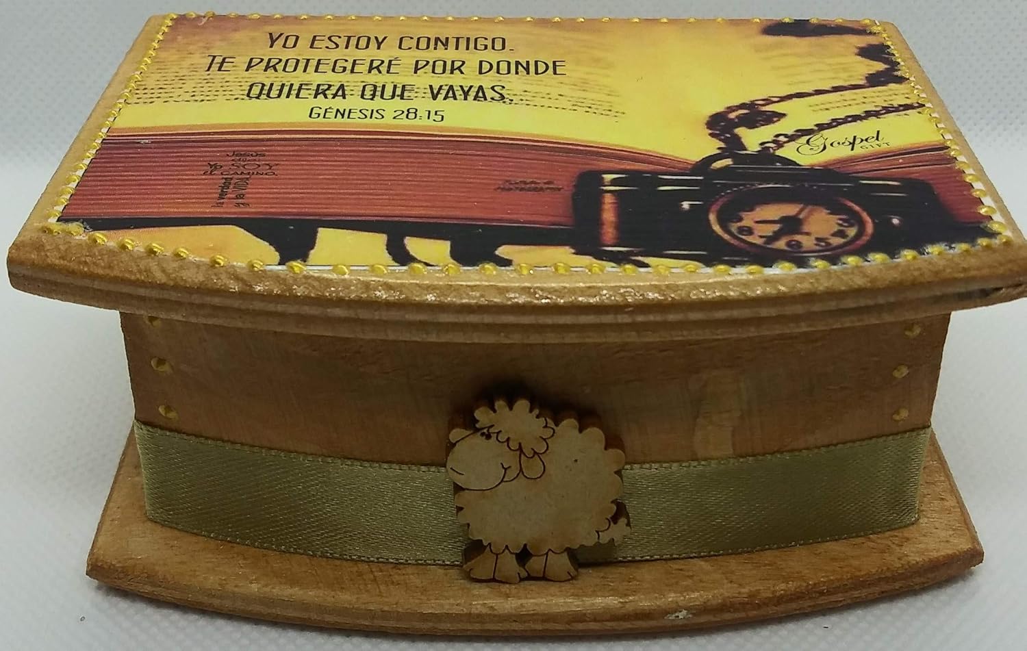 Caja decorada con Promesa Bíblica pintado a mano, regalos cristianos, promesas cristianas, caja decorada, recordatorios, palabra de Dios, Genesis 28