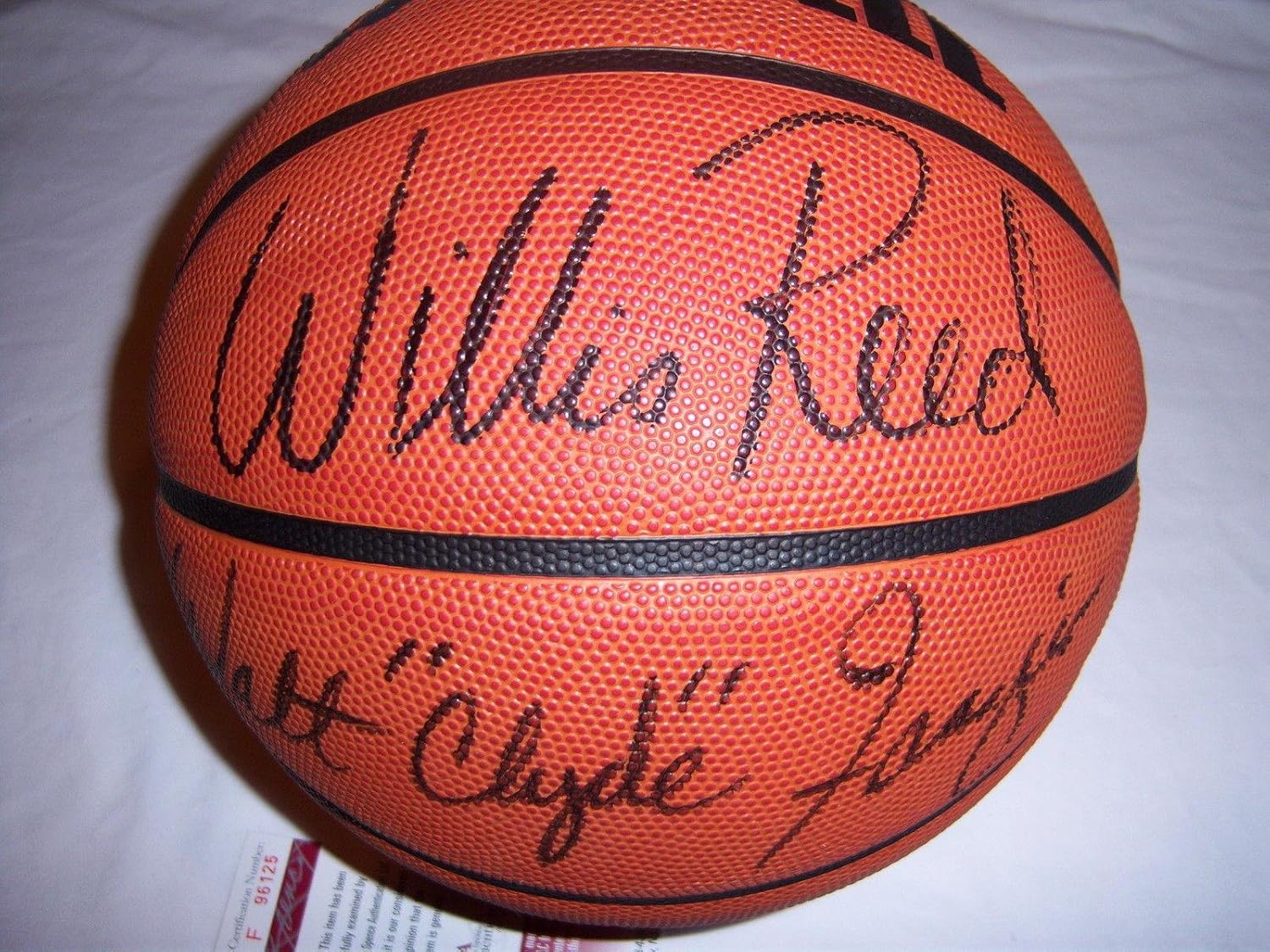 walt frazier signed basketball