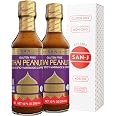 San-J Thai Peanut Sauce, Gluten Free, Traditional, Non-GMO, 10 oz, 2 Pack | Creamy Nutty Flavor, Kosher, Vegan, Marinade, Dip