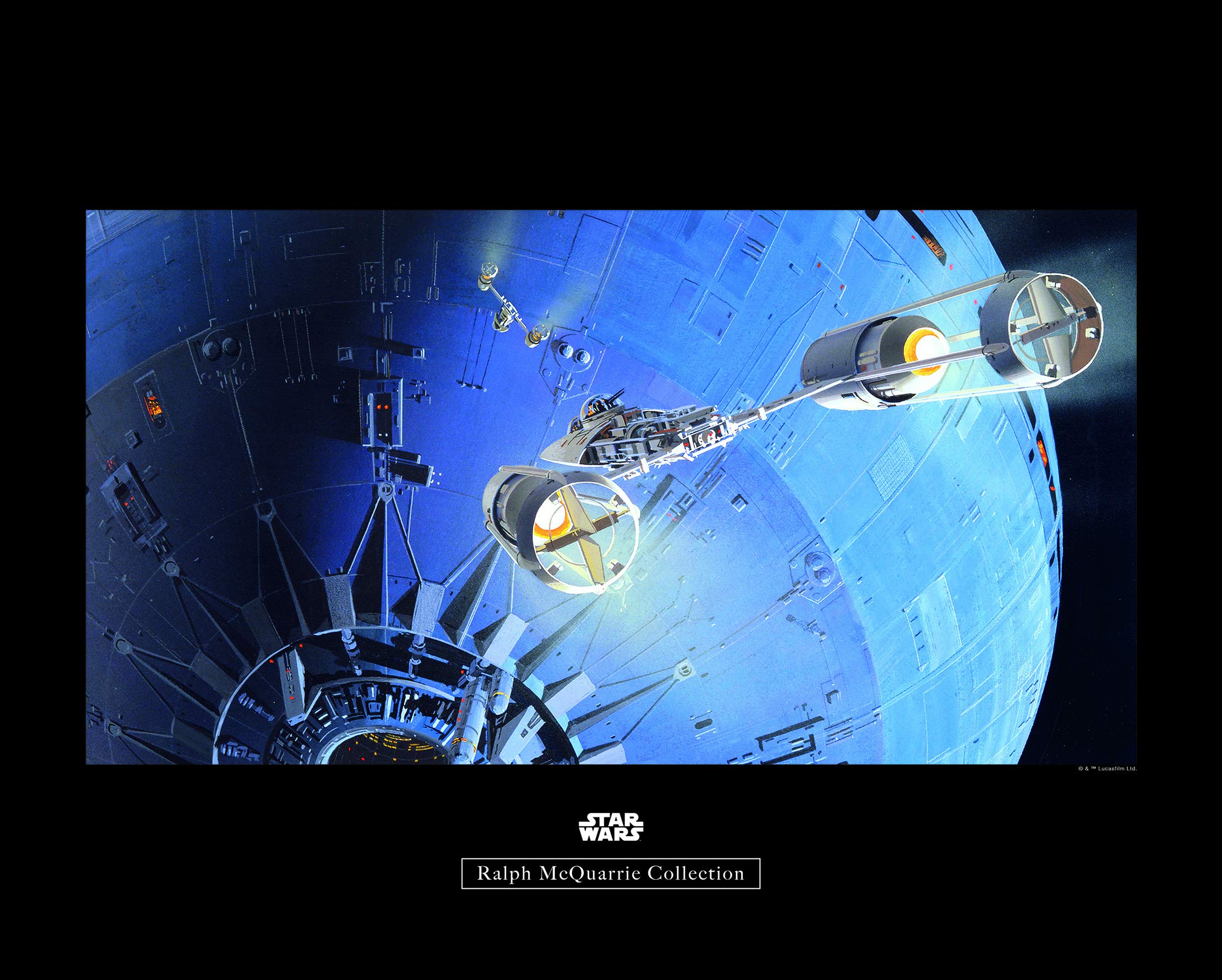 Komar Wall Picture | Star Wars Classic RMQ Death Star Attack | Children's Room Decoration Art Print | No Frame | WB130-50x40 | Size: 50x40 cm (Width x Height)