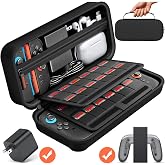 daydayup Switch Carrying Case Compatible with Nintendo Switch 2 - Fits Official AC Adapter - with 24 Games Cartridges Protective Travel Carrying Pouch for Console &amp; Accessories Playstation Vita Case