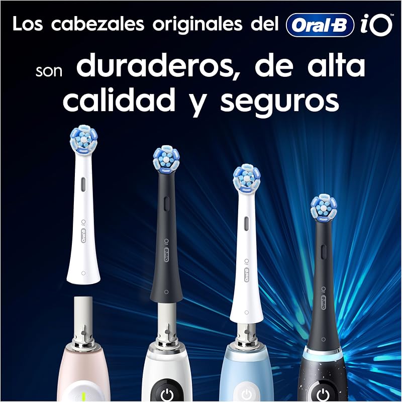 Series iO Ultimate Clean Cabezales De Recambio Originales, Pack de 8 Recambios Blancos Para Cepillos De Dientes Eléctricos Oral-B iO, Eliminación Profunda De La Placa Bacteriana