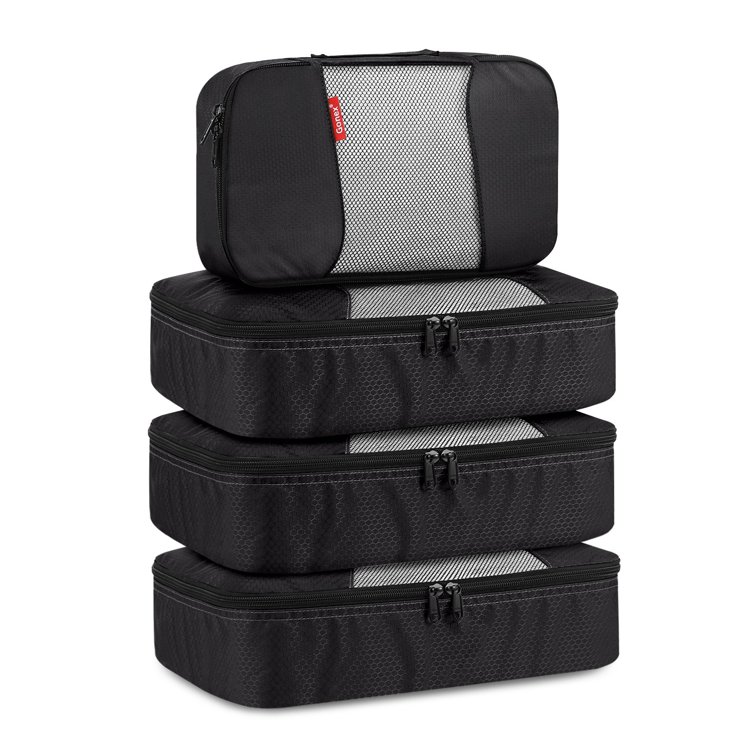 Travel Packing Cubes, Gonex Luggage Organizers 3 Medium+1 Small Black 2606866913348 eBay