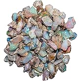 InfinityGemsArt Natural Ethiopian Rainbow Opal Rough 100 Carats, Raw Gemstone Crystals 18–22 Pcs, October Birthstone, Bulk Loose Stones for Jewelry Making, Wire Wrapping, Crafting, Chakra Healing DIY Supplies