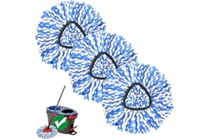 NUOREST 2-Tank Spin Mop Replacement Head, 3 Pack Mop Head Replacement, Microfiber, Machine Washable, Easy to Replace and Deep Cleaning