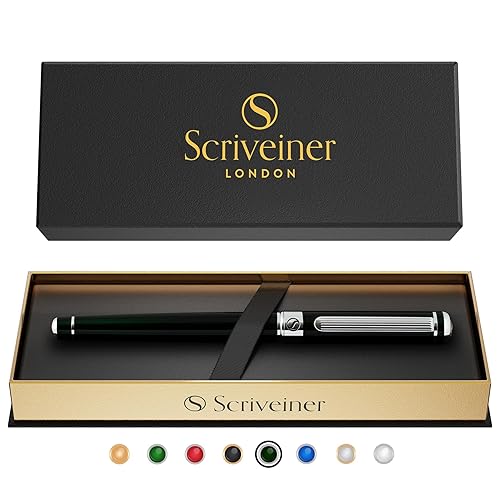 Scriveiner Black Green Rollerball Pen Stunning Luxury Pen