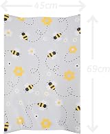 Babycurls Deluxe Anti-Roll Nappy Changing Mat Grey Bee 69x45x8cm view 6