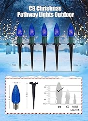 C9 Led Christmas String Lights, 20 Led 25.75 Feet